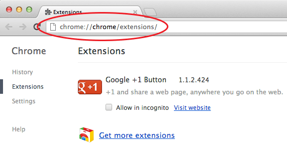 Google Chrome Extensions Window