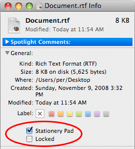 Mac OS X Stationery Pad
