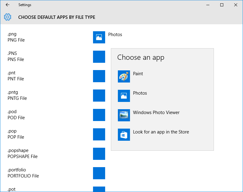 Windows 10 -sovellusten oletusikkuna