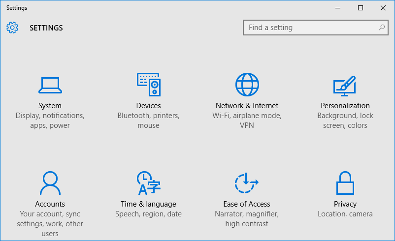 Windows 10 Asetukset-sovellus