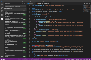 Näyttökuva .asp-tiedostosta Microsoft Visual Studio Code 1: ssä