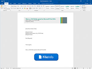 Näyttökuva .docm-tiedostosta Microsoft Word 2016: ssa