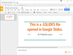 Näyttökuva .gslides-tiedostosta Google Slidesissa (Google Drive)