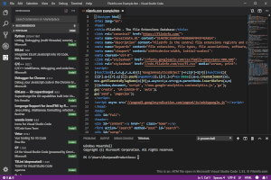Näyttökuva .htm-tiedostosta Microsoft Visual Studio Code 1: ssä