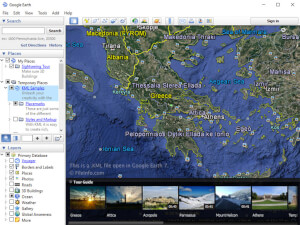 Näyttökuva .kml-tiedostosta Google Earth 7: ssä