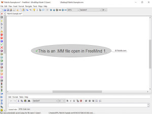 Näyttökuva .mm-tiedostosta FreeMind 1: ssä