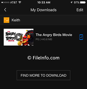 Näyttökuva .nfv-tiedostosta Netflix 9.0.1: ssä iOS 10.1.1: ssä