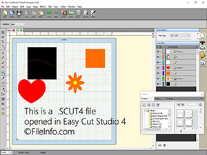 Näyttökuva .scut4-tiedostosta Easy Cut Studio 4: ssä