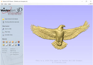 Näyttökuva .v3v-tiedostosta Vector Art 3D Viewer -sovelluksessa