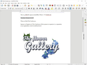 Näyttökuva .wps-tiedostosta LibreOffice Writer 5: ssä