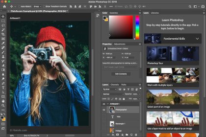 Näyttökuva Adobe Photoshop CC 2019: stä