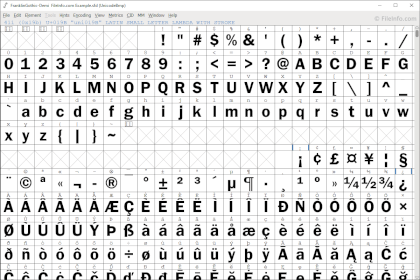 Näyttökuva FontForge 2: sta