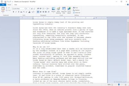 Näyttökuva Microsoft WordPad 6: sta
